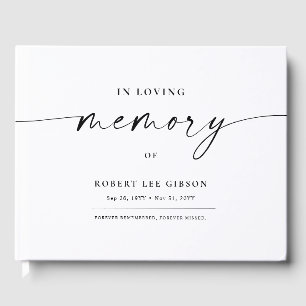 Livro De Visitas No Loving Memory Black & White Memorial Funeral