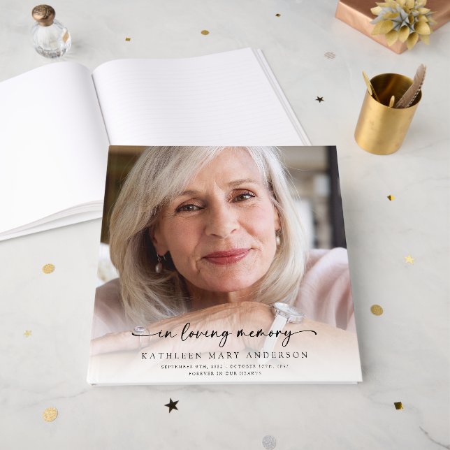 Livro De Visitas No Loving Memory Cheio Photo Funeral (Frente aberta)