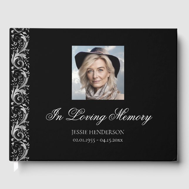 Livro De Visitas No Loving Memory Elegant Photo (Frente)
