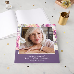 Livro De Visitas No Loving Memory Floral Funeral 12x12