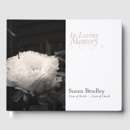 Livro De Visitas No Loving Memory Peony Funeral White Guest Book