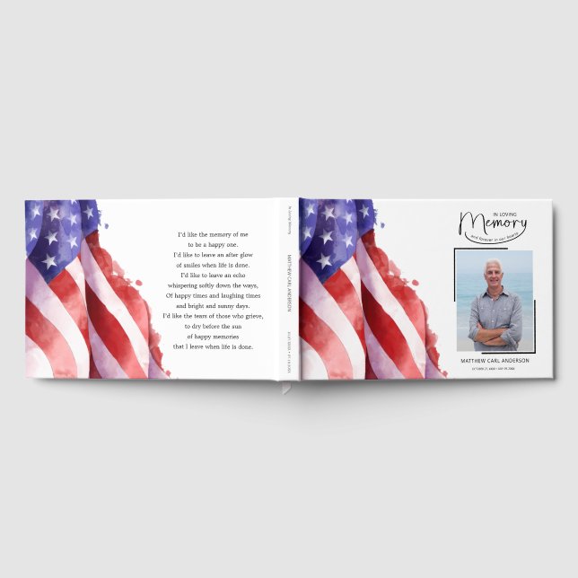 Livro De Visitas No Loving Memory US Flag Invest Book (Completo)