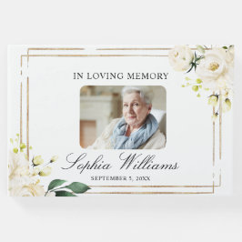 Livro De Visitas No Loving Memory White Flowers Funeral Guest Book