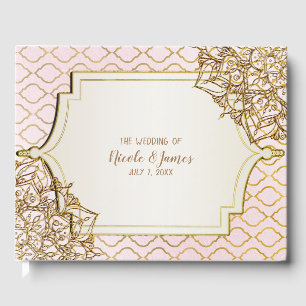 Livro De Visitas Noiva Marroquina Rosa Dourado Noites Árabes Casame