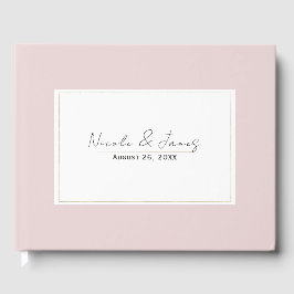 Livro De Visitas Noiva Minimalista Moderna Rosa e Dourado