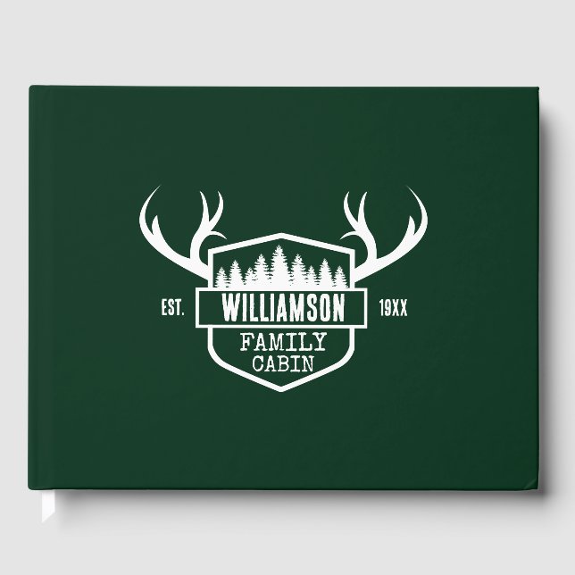 Livro De Visitas Nome da família de cabina verde (Frente)