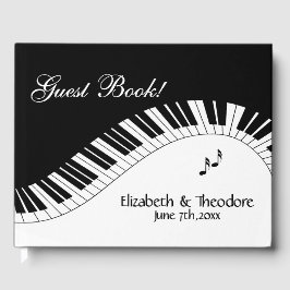 Livro De Visitas Nome de Casamento de Música do Teclado Piano Frent