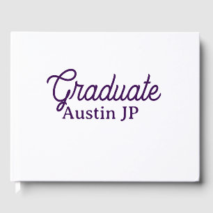Livro De Visitas nome de formatura roxo simples minimalista elegant