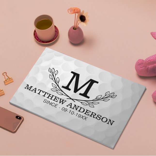 Livro De Visitas Nome do Padrão de Bola de Golfe Personalizada Mono (Criador carregado)