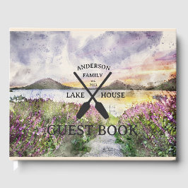 Livro De Visitas Nome Personalizado da Família Lake House