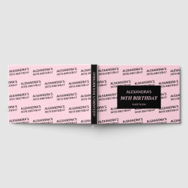 Livro De Visitas Nome Preto Rosa Desmaiado Aniversário