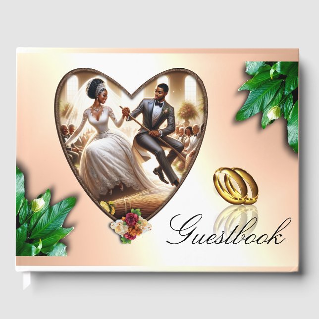 Livro De Visitas Nossa Felicidade do Dia do Casamento Elegante (Frente)