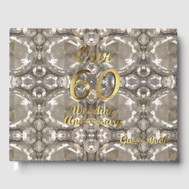 Livro De Visitas Nosso 60º Casamento de Diamante de Aniversário (Frente)