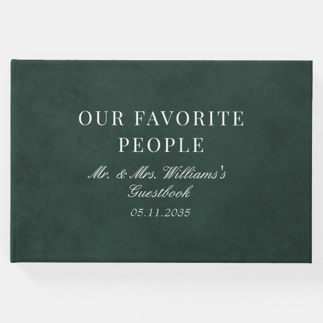 Livro De Visitas Nosso Casamento Verde da Floresta Pessoas Favorita (Frente)