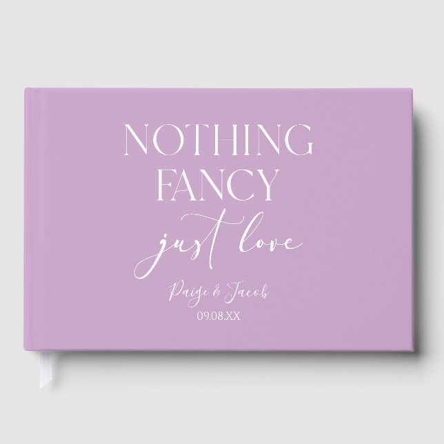 Livro De Visitas Nothing Fancy Just Love Minimalist Casual Wedding (Frente)
