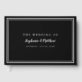 Livro De Visitas Nuptura Clássica Branca Negra Simples