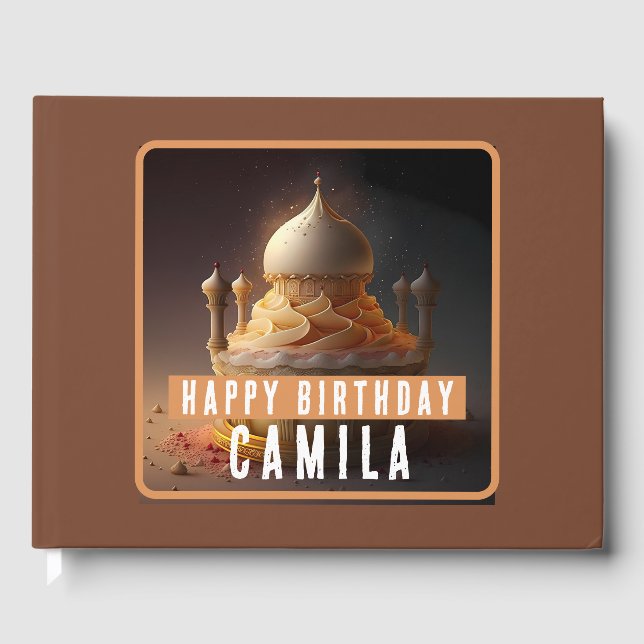 Livro De Visitas O Bolo da Noite Árabe - Aniversários (Frente)