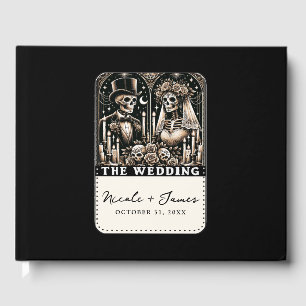 Livro De Visitas O CASAMENTO Esqueletos de Tarot Noiva e Noivo