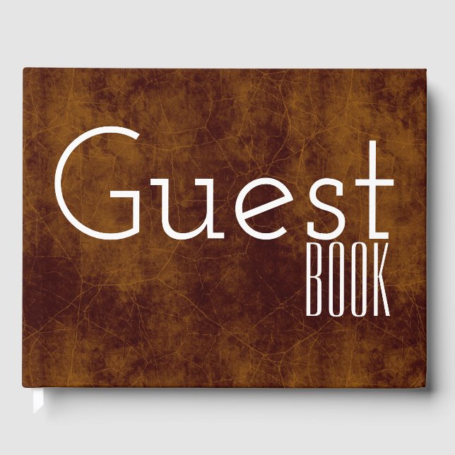 Livro De Visitas O couro parece castanho esbranquiçado e branco (Frente)