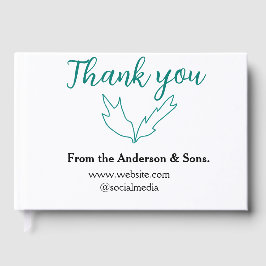 Livro De Visitas Obrigado pelo nome da sua empresa do site do Order