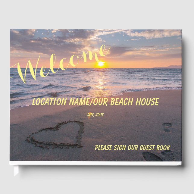 Livro De Visitas Ocean Sunset Beach House, B&B, restaurante bem-vin (Frente)