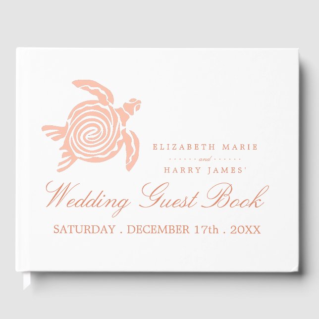 Livro De Visitas Oceano Tartaruga, Casamento de Praia de Coral Suav (Frente)