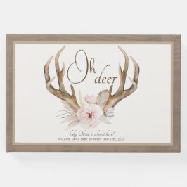 Livro De Visitas Oh Deer Woodland Chá de fraldas Guest Book - Boho