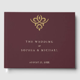 Livro De Visitas Old Money Burgundy Wedding Guest Book