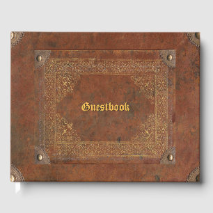 Livro De Visitas Olhar de couro antigo