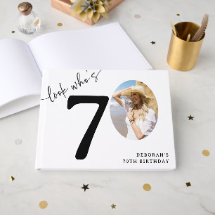Livro De Visitas Olhe Quem Está Com 70! Foto Moderna de Aniversário