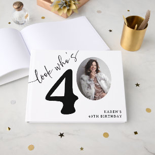 Livro De Visitas Olhe Quem Faz 40! Foto Moderna de Aniversário de 4