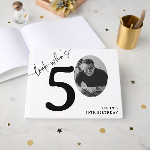 Livro De Visitas Olhe Quem Faz 50! Foto Moderna de Aniversário de 5