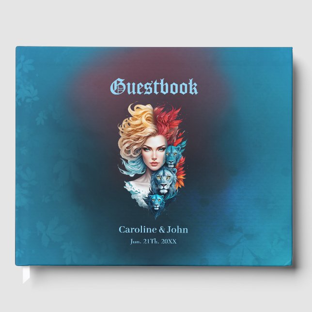 Livro De Visitas Olhos do Leão e Cabelo Estrelado (Frente)