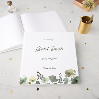 Livro De Visitas Olive Floral Wedding