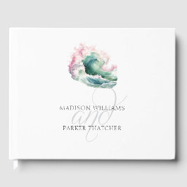 Livro De Visitas Onda Simples Elegante De Casamento De Praia