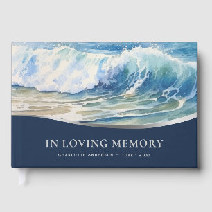 Livro De Visitas Ondas Rolantes Funeral Azul Prata