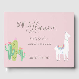 Livro De Visitas Ooh Chá de fraldas La Llama Sucultivos Rosa-Bonito