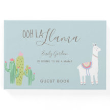 Ooh La Llama Chá de fraldas Blue Succulents Cute
