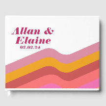 Livro de visitas Orange Retro Groovy 70's