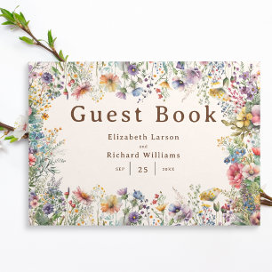 Livro De Visitas Orçamento Floral Colorido de Flores Silvestres Aqu