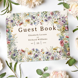 Livro De Visitas Orçamento Floral Colorido de Flores Silvestres Aqu