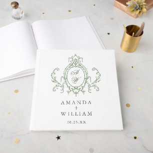 Livro De Visitas Ornamentado vitoriano Grace Floral Wedding álbum