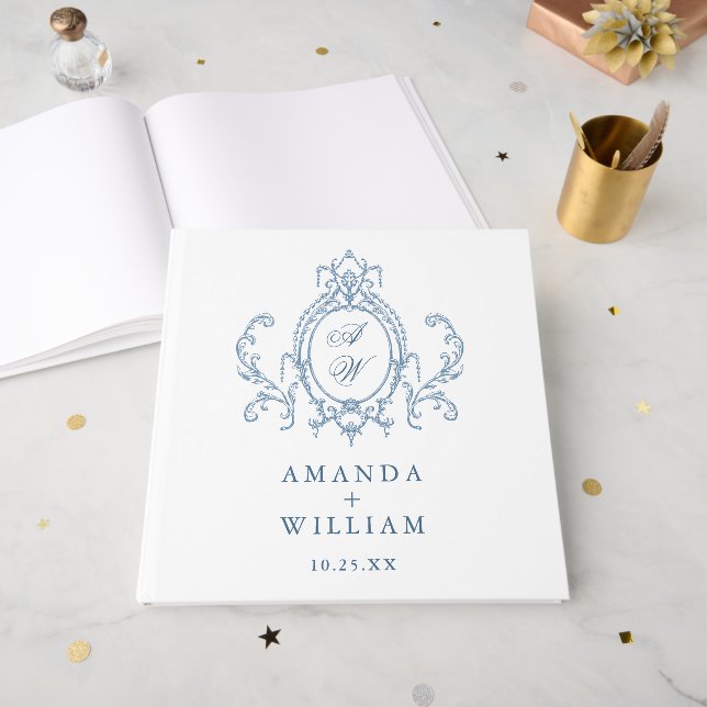 Livro De Visitas Ornamentado vitoriano Grace Floral Wedding álbum (Frente aberta)