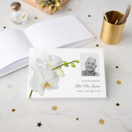 Livro De Visitas Orquídea Memorial Funeral Para Sempre em Nossos Co