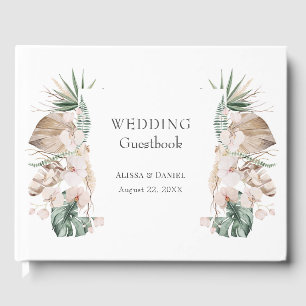 Livro De Visitas Orquídea Tropical Monstera Weding Guest Book