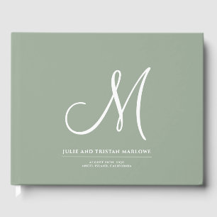 Livro De Visitas Ortografia Elegante Monograma de Casamento Inicial