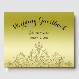 Livro De Visitas Ouro elegante, elegante & casamento preto