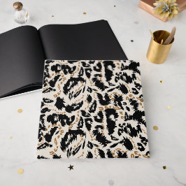 Livro De Visitas Padrão Abstrato de Leopardo Africano Boêmio