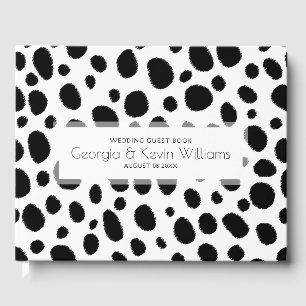 Livro De Visitas Padrão das manchas-leopardo preto e branco