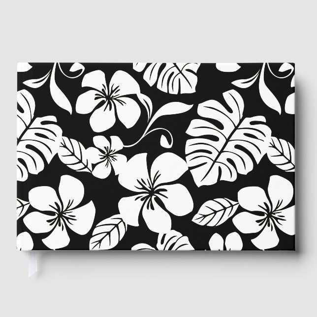 LIVRO DE VISITAS PADRÃO DE BIKINI ROSA EM PRETO E BRANCO (Frente)
